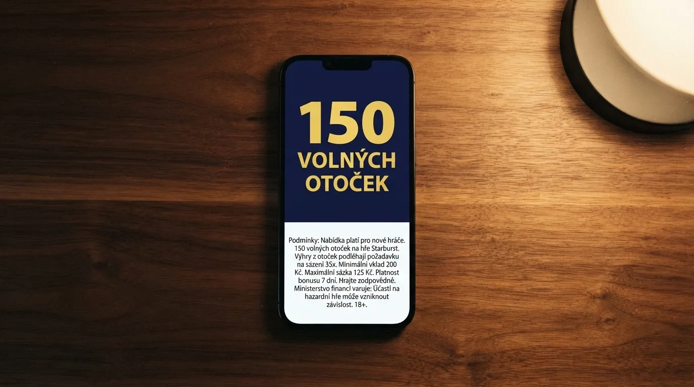 Rozložená nabídka „bez vkladu“ — vedle lákavého čísla drobným písmem podmínky protočení