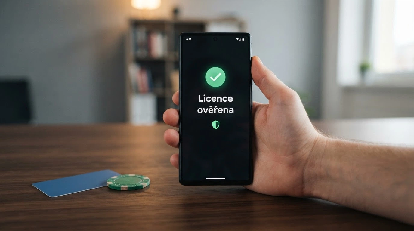 Úřední dokument s razítkem Ministerstva financí ČR vedle loga licencovaného casina