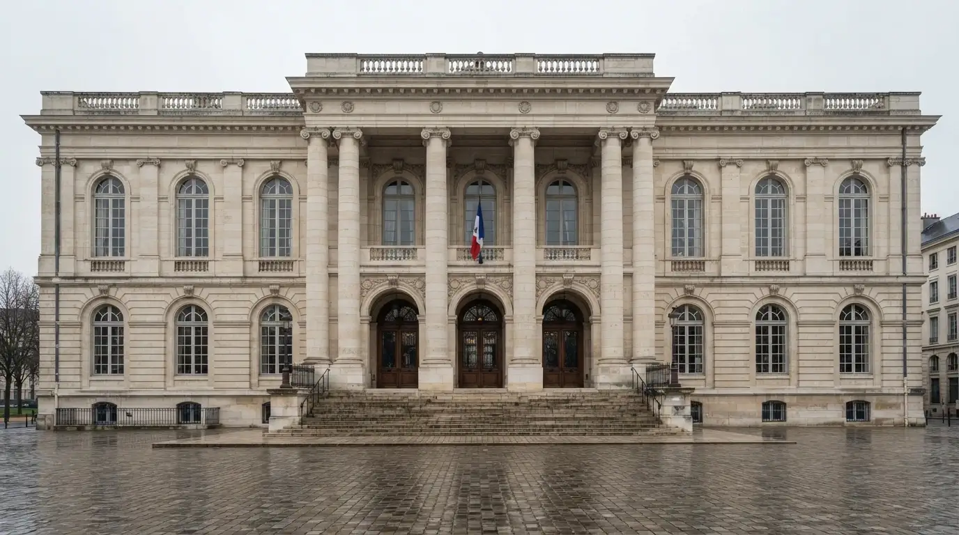 Budova Ministerstva financí ČR nebo úřední dokument s razítkem — symbol státního dohledu nad hazardem