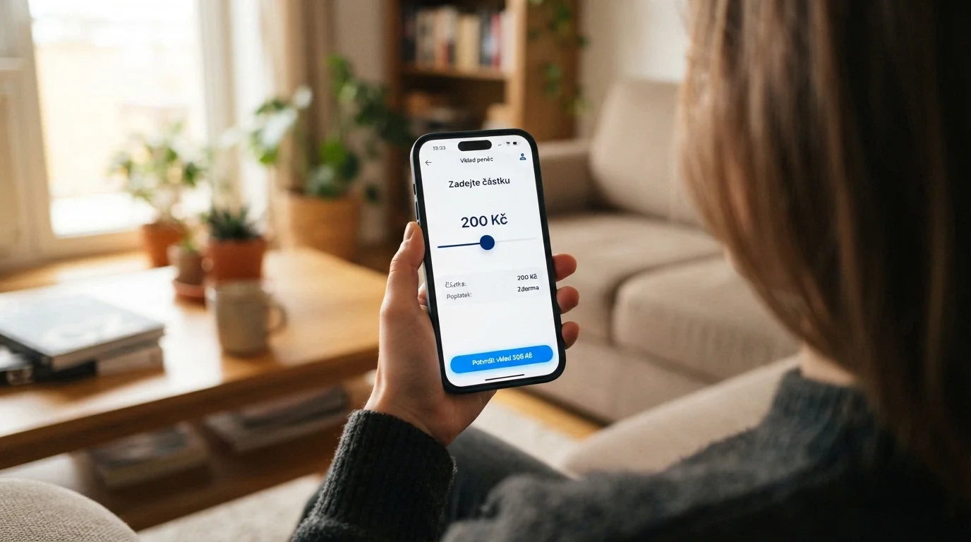 Hráč vybírá výši vkladu v online casinu na mobilním telefonu