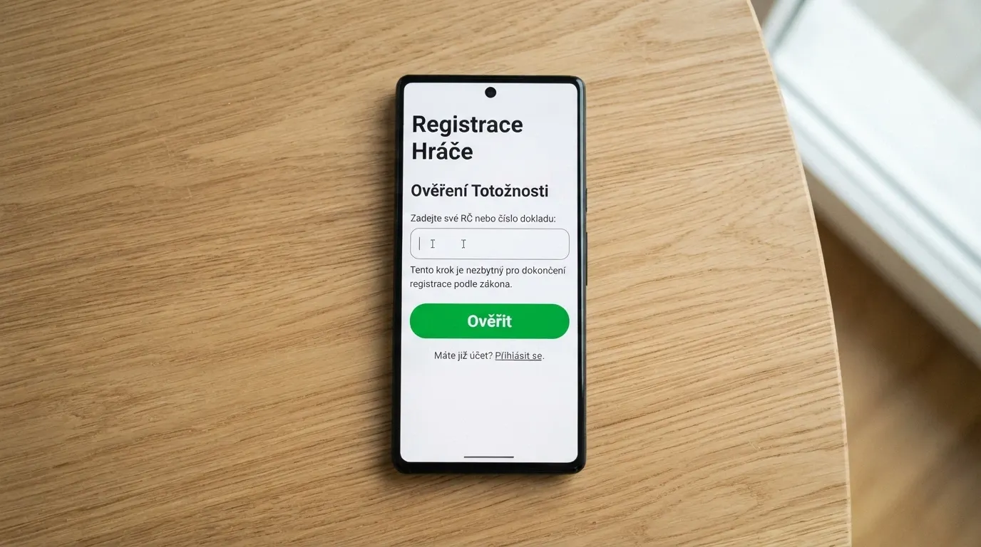 Mobilní telefon s otevřenou registrací do casina a logem BankID přeškrtnutým červeně