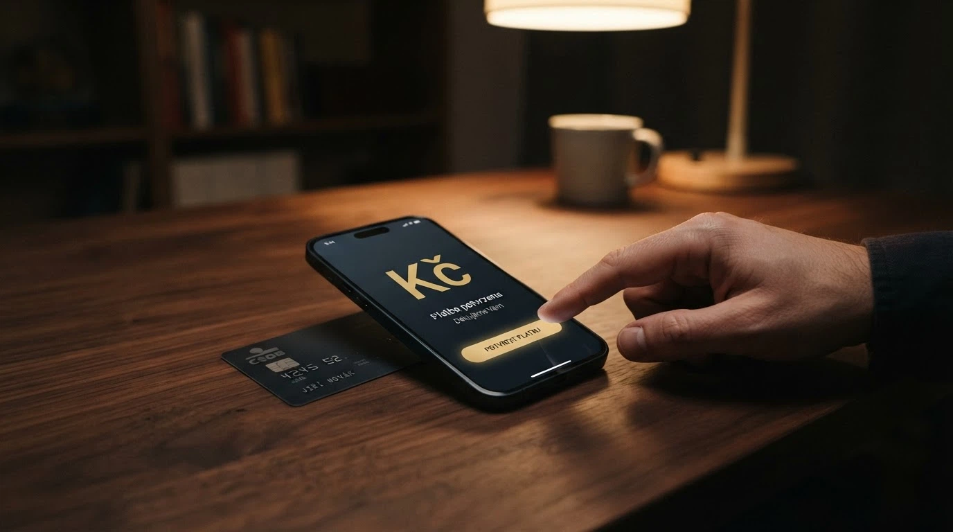 Mobilní telefon s otevřenou stránkou vkladu — zobrazeny ikony karty, bankovního převodu a Google Pay