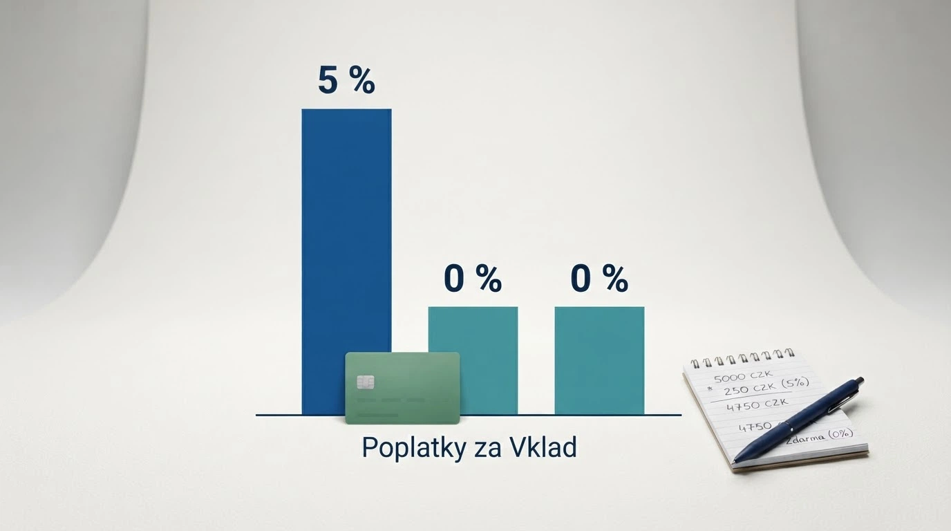 Přehledná infografika poplatků — voucher Paysafecard, kalkulačka a symboly procent