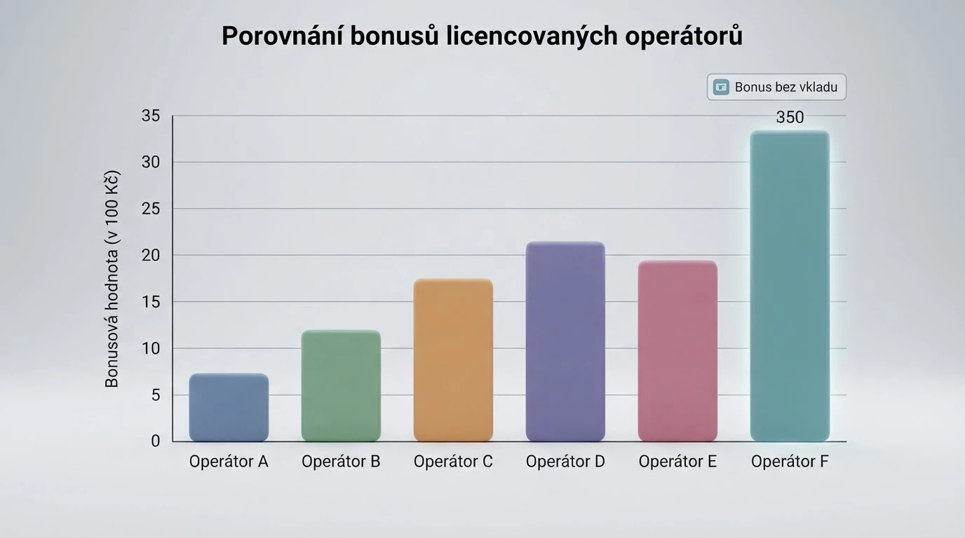 Srovnávací tabulka s logy licencovaných operátorů a jejich bezvkladovými bonusy