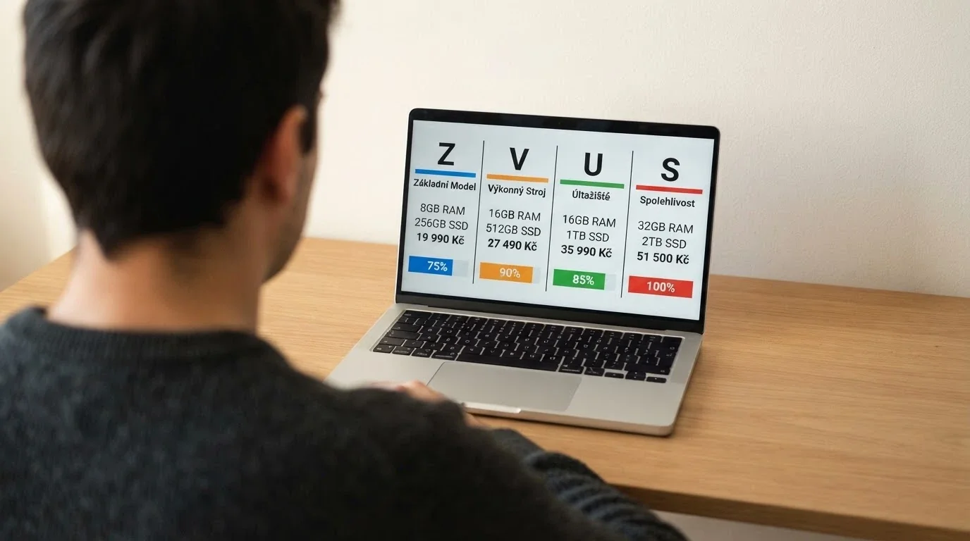 Srovnávací tabulka na monitoru — vedle sebe loga Tipsport, Fortuna, Apollo Games a MerkurXtip s klíčovými čísly