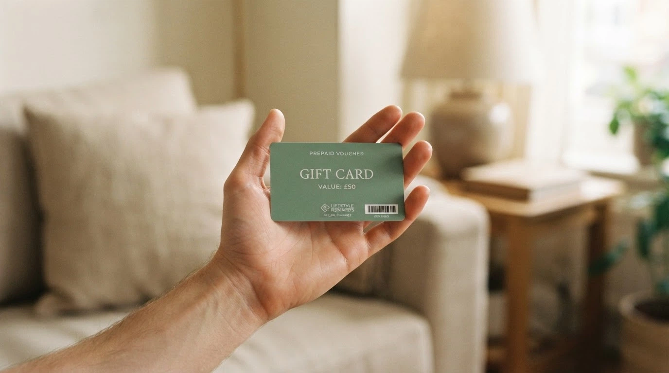 Dlaň, která drží Paysafecard voucher — symbol kontroly a předem stanoveného limitu